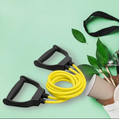 Aoriyon QO-DU6W toning muscles general fitness (BLACK YELLOW) Resistance Tube(Yellow)