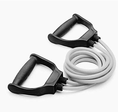 NEWSHARK Double Toning Tube for Stretching Home Workouts & Physical Therapy Exercise Resistance Tube(Grey Pack of 1)