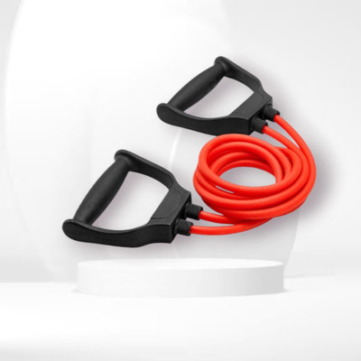 Aoriyon H7DDY New Red Toning Tube Fitness Pullrope Resistance Tube (BLACK RED) Resistance Tube(Mulicolour)