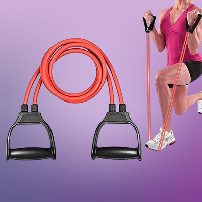 SUVIKSHA Double Toning Tube for Physical Therapy, Stretching, Home Fitness,Yoga Resistance Tube(Red)