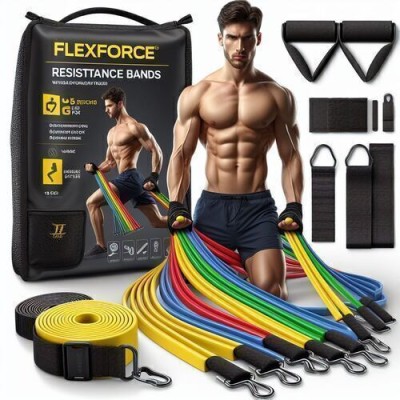 FlexForce Flexforece 11 in 1 Resistance Tube(Multicolor)