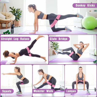 Njeru IXVI-XR-50-Resistance Hip Loop Band for Legs, Anti-Slip Fabric Workout Resistance Tube(Multicolor)