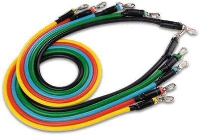 fitfuel Resistance Bands Full Body Exercise Resistance Band 11 Items Home Workout Resistance Tube(Multicolor)