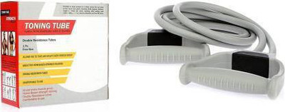 ALKA DOUBLE resistance band toning tube fitness pulling rope Resistance Tube Resistance Tube(Grey)
