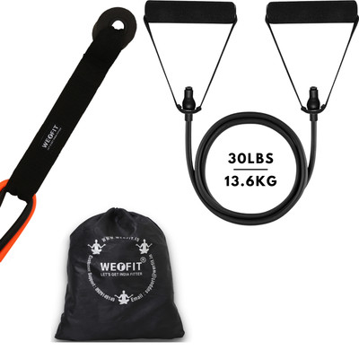 WErFIT Resistance Band & Tube For Complete Workouts(30 LBS) Carry Bag & Door Anchor Resistance Tube(Black)