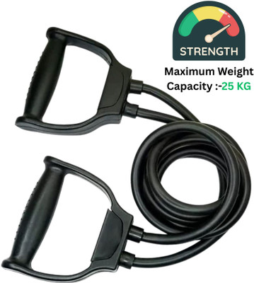 Shopeleven Double Toning Resistance Tube Pull Rope Elastic Rubber Exercise Band Resistance Tube(Black)