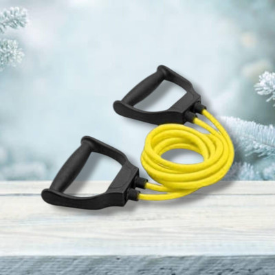 Aoriyon HS-RU training tube home workout muscle(BLACK YELLOW) Resistance Tube(Yellow)
