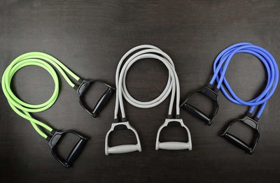ResiFit Double Toning Resistance Tube Pull Rope Elastic Rubber Exercise Band Resistance Tube(Multicolor)