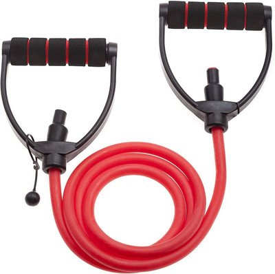 FIT4HEAL Single String Toning Resistance Tube Band with Adjustable Handle Resistance Tube(Red)