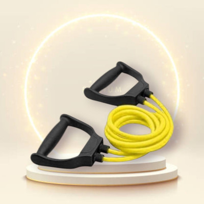 Aoriyon HD-JD Toning Tube Elastic Rubber Exercise (BLACK YELLOW) Resistance Tube(Yellow)