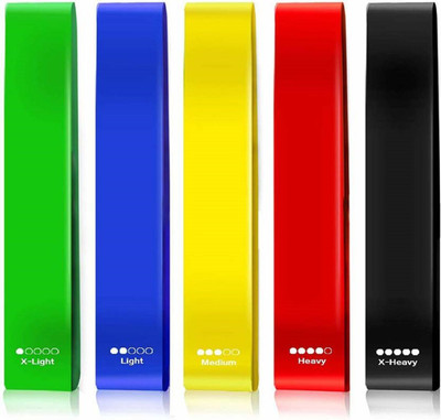 FTYW Resistance Loop Bands for Home Fitness/Strength Training (Set of 5) (Multicolor) Resistance Tube(Multicolor)