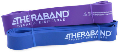 Theraband High Resistance Bands, Heavy Duty Stretch Bands for Lifting, 1 Heavy & 1 X-Heavy Resistance Tube(Blue, Purple)