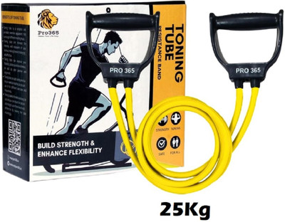 PRO365 Premium Toning Tube 25KG Resistance Exercise Band for Home Gym and Workout Resistance Tube(Yellow)