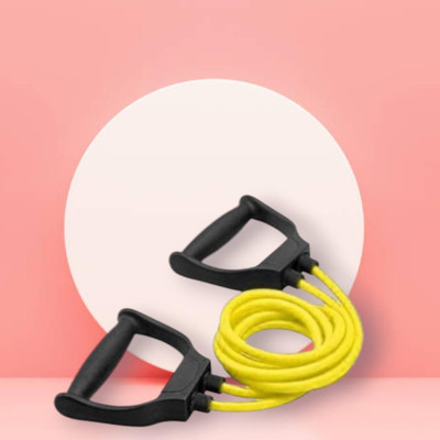 Aoriyon H-SUO Toning Tube Elastic Rubber Exercise (BLACK YELLOW) Resistance Tube(Yellow)