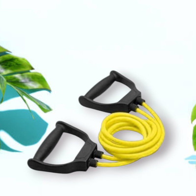 Aoriyon J-9SU Toning Tube Elastic Rubber Exercise (BLACK YELLOW) Resistance Tube(Yellow)