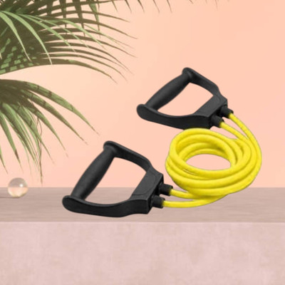 SRD HD-DUS Toning Tube Elastic Rubber Fitness (BLACK YELLOW) Resistance Tube(Yellow)