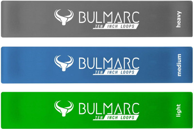 Bulmarc 10 Inches Set of Three Mini Loop Resistance Bands (Light Medium and Heavy) Resistance Tube(10 Inch Mini Loop Bands)