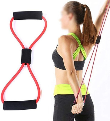 SANJUENTERPRIS Resistance Band Figure 8 Resistance Tube(Red, Grey)