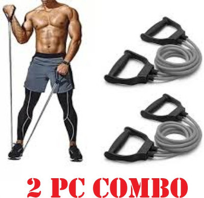 FLYLITE 2 Pc Double Toning Resistance Band Combo for Full Body Workout Resistance Tube(Multicolor)