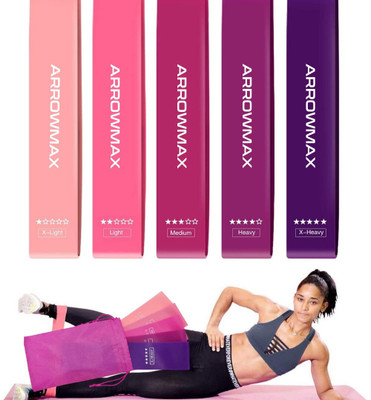 ArrowMax NEW LOOP RESISTANCE EXERCISE STRETCH BANDS FOR GLUTES THIGHS BUTT 5 LEVELS Resistance Tube(Multicolor)