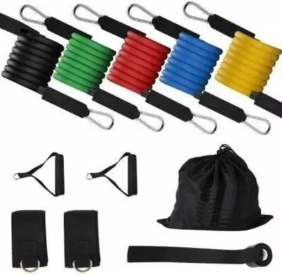 ALORNOR 11Pc Resistance Bands Elastic Rubber Rope Sport Expander Bodybuilding-M73 Resistance Tube(Multicolor)