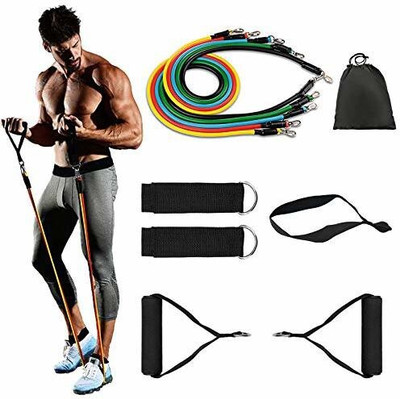 Adhunyk Resistance Bands Set,11 pcs Set of Exercise Bands 5 Different Exercise Bands, Resistance Tube(Multicolor)