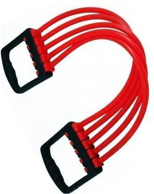 RESEMBLE Personal Rubber Rope Adjustable 5 Silicone Stripes Chest Expander Tube - Red Resistance Tube(Black, Red)