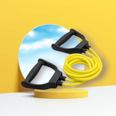 SRD LJS-US Toning Resistance Elastic Rubber (BLACK YELLOW) Resistance Tube(Yellow)