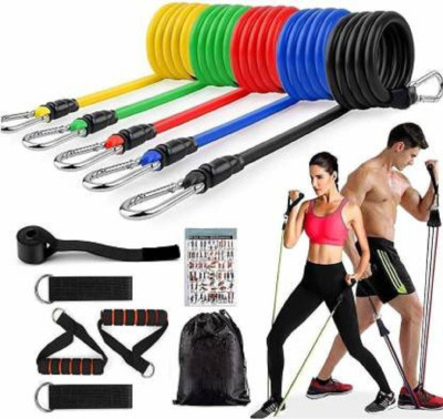 Oddish 11 Pcs Set for Beginner to Experts Resistance Tube Resistance Tube (Multicolor) Resistance Tube(Multicolor)
