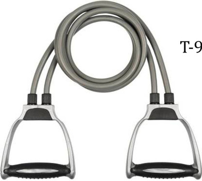 SIXTEEN T-9 DOUBLE resistance band toning tube fitness pulling rope for Unisex Resistance Tube(Grey)