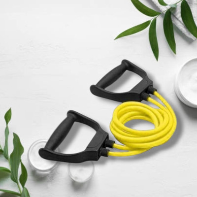 Aoriyon JD-QKI Double Toning tube with Handles15 kg(BLACK YELLOW) Resistance Tube(Yellow)