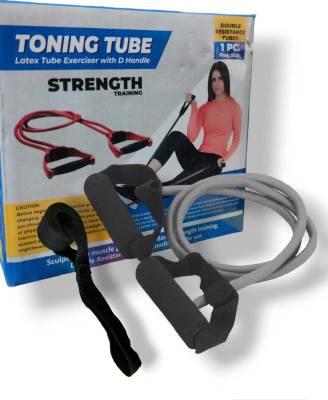 Fituva SINGLE TONING RESISTENCE TUBE FOR MEN & WOMEN ( GREY) Resistance Tube(Grey, Red)