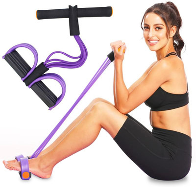 PROBEROS Multifunction Tension Rope, 6-Tube Elastic Yoga Pedal Puller Resistance Band Resistance Tube(Purple)