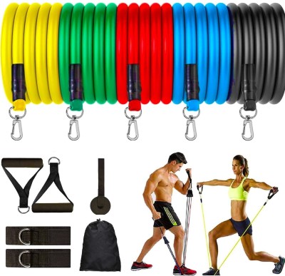 CARDIORAMA Resistance Tube Foam Handle, Door Anchor for Exercise & Stretching at Home & Gym Resistance Tube(Multicolor)