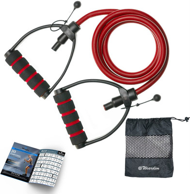 Wearslim Exercise Resistance Bands Toning Tube With Comfortable D Handle Color Resistance Tube(Red)