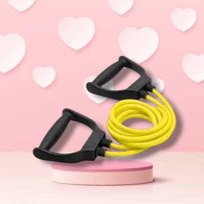 Aoriyon JD-5F Double Toning tube with Handles15 kg(BLACK YELLOW) Resistance Tube(Yellow)