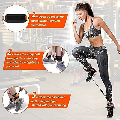 Fitcozi Leg Strength Resistance Band for Men and Women Resistance Tube(Black)