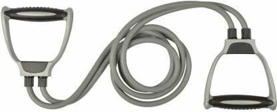 Avomaa Pull Rope Double Stretching Tube Latex Fitness Band Toning Tube@734 Resistance Tube(GRAY)