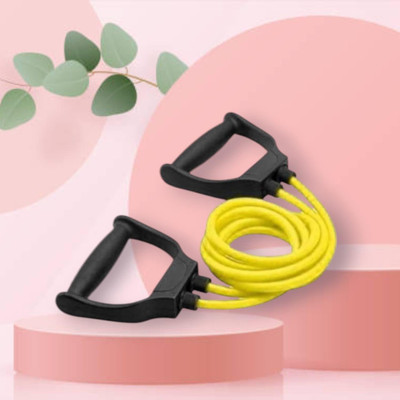 Aoriyon JH-E8D Toning Tube Elastic Rubber Fitness (BLACK YELLOW) Resistance Tube(Yellow)
