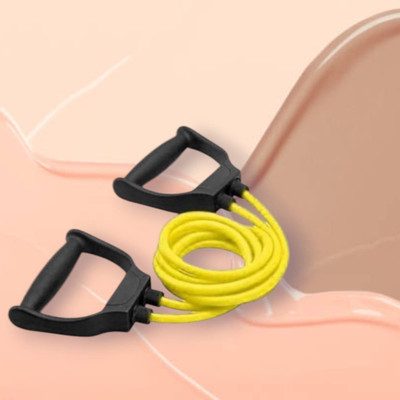 Aoriyon JSU-EIV Toning Tube Elastic Rubber Exercise (BLACK YELLOW) Resistance Tube(Yellow)