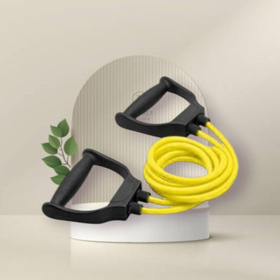 SRD J-8SI Toning Tube Elastic Rubber Exercise (BLACK YELLOW) Resistance Tube(Yellow)