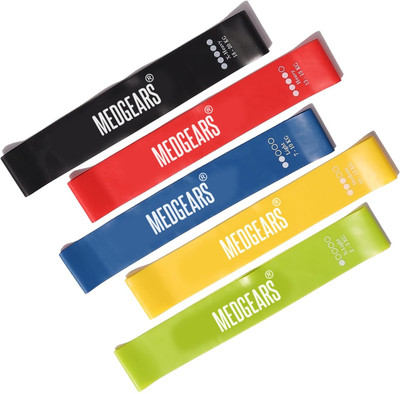 MEDGEARS Resistance Bands Mini Loop Hip Band Toning Exercise Band for Gym Belt Latex Band Resistance Tube(Multicolor)