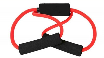 Avomaa Pull Rope Double Stretching Tube Latex Fitness Band Toning Tube@346 Resistance Tube(Red, Black)