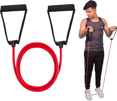 AJRO DEAL Single Toning Resistanc Tube Adjustable Grip Resistance Tube Resistance Tube (RED) Resistance Tube(Red)