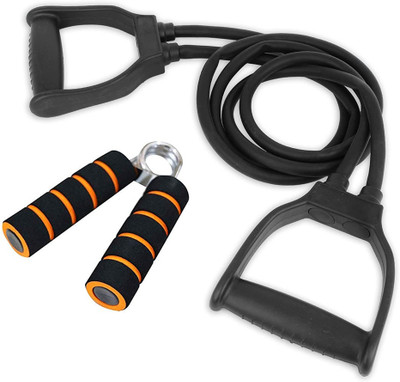 Fitnesstricks Toning Tube and Foam Hand Gripper Combo for Home gym Exercise Resistance Tube(Multicolor)