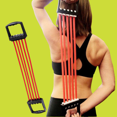 DADNSON 5Tubes Chest Puller, Resistance Band, Chest Expander,4 Resistance Tube(Multicolor)