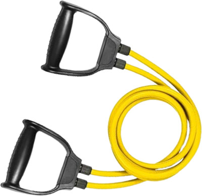 AMETHYST SKY GymMate Dual Resistance Band with Heavy-Duty Grip Handles Resistance Tube(Yellow)
