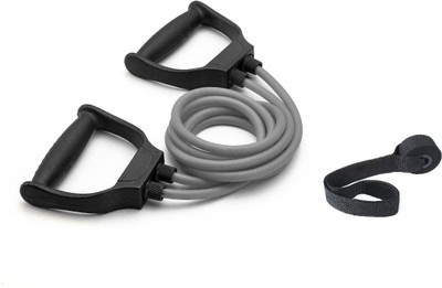 GJSHOP Resistance Toning Tube with Door Anchor for Exercise & Stretching Resistance Tube(Grey)