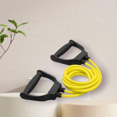 SRD VFF0S Toning Tube Elastic Rubber Exercise (BLACK YELLOW) Resistance Tube(Yellow)