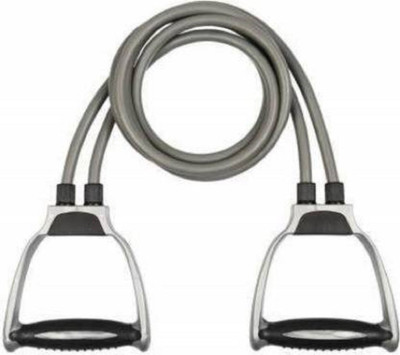 DHEER Double Toning Tube Resistance Exercise Bands with Foam D-Handles Resistance Tube(Grey)